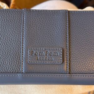 Pom Pom London Slate Blue Zip Women's Wallet